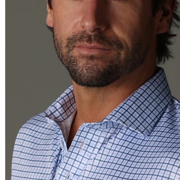 NWT Collars & Co. Semi-Spread Collar Polo Blue Twttersall Mens Size Medium Tall - Picture 3 of 11